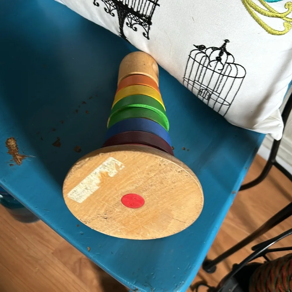 IKEA Wood Stacking Rings Toy Baby Toddler Puzzle Learning Colors